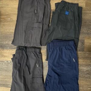 Men's Gray and Navy scrub pants set of 4